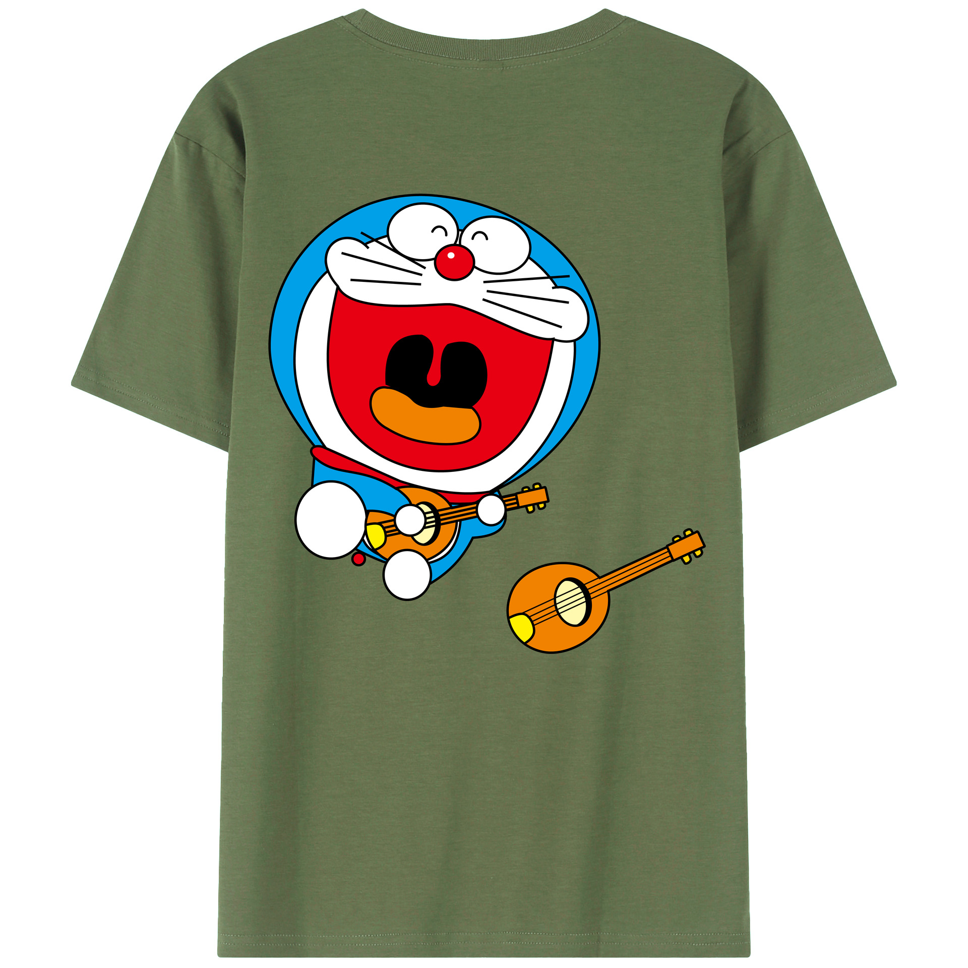 （画像用） ドラえもん Doraemon 綿100％ メンズ半袖Tシャツ（バックプリント） 通気性
